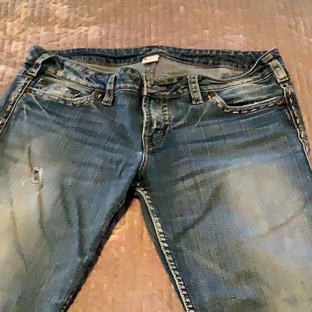 Women's Silver Blue Jeans
10” bell bottom